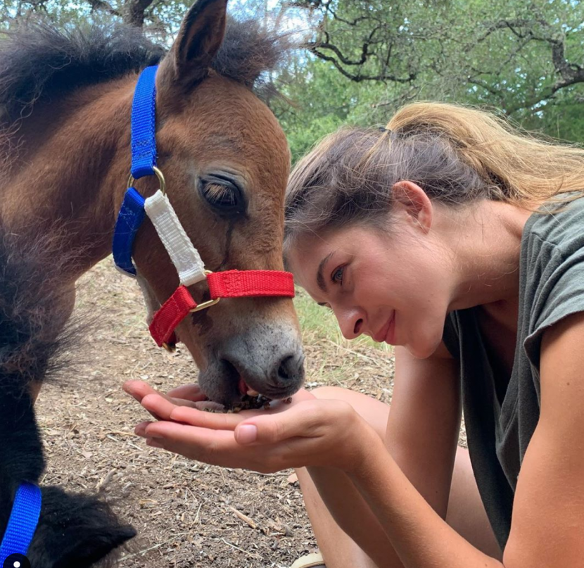 Montserrat Oliver and miniature horse